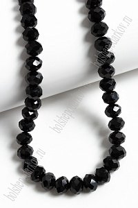 Бусины стеклянные, матовые, на леске "Rondelle" 8 мм (SF-657) черный №103 Бусины стеклянные, матовые, на леске "Rondelle" 8 мм (SF-657) черный №103
