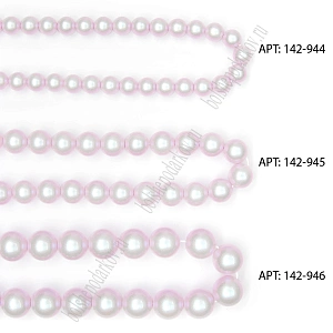 Бусины круглые на леске 10 мм (SF-8076) жемчуг светло-розовый