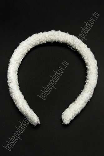 Ободки для волос меховые 1,2 см (10 шт) SF-7630, белый №2