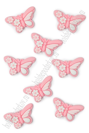 Кабошон &quot;Бабочки&quot; 3,5*2,2 см (10 шт) SF-5711, розовый