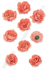 Головки цветов &quot;Пион&quot; 6 см (10 шт) SF-7874, коралловый