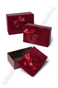 Коробки бархатные прямоугольные 3 в 1, 23*16*10 см, (SF-7820), красный №7