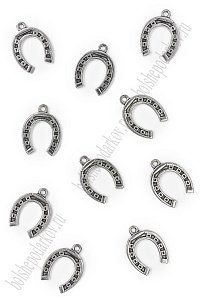 Подвеска металл 1,5*2 см &quot;Подкова&quot; (10 шт) SF-7745, серебро