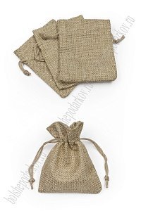 Мешочек джутовый 8*10 см (20 шт) SF-7578, коричневый