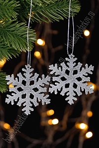 Новогодние украшения "Снежинка" 10 см (2 шт) SF-1692, №1 Новогодние украшения "Снежинка" 10 см (2 шт) SF-1692, №1