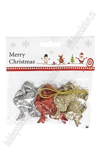 Новогодние украшения с блестками &quot;Колокольчики&quot; 5,5 см (3 шт) SF-3510