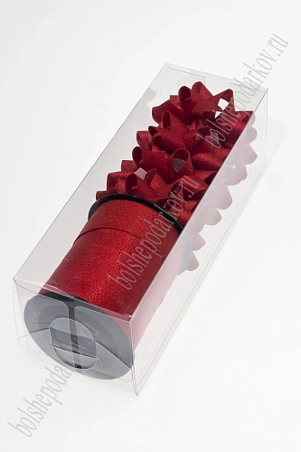 Набор для упаковки: бант 5,5 см (4 шт), лента 1 см*10 м (1 шт), SF-7825, красный №1