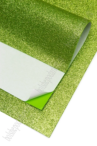 Фоамиран глиттерный самоклеющ. А4 (10 листов) SF-1957, фисташковый №015А