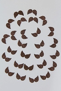 Патч с блестками 2*1 см &quot;Крылья маленькие&quot; (100 шт) SF-1900, шоколадный