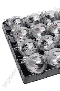 Набор новогодних шаров 6 см (16 шт) SF-7805, серебро