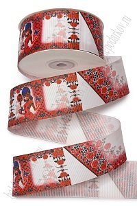 Лента репсовая 4 см*25 ярд с рисунком &quot;Мультик&quot; SF-7480, №3