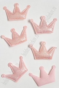 Патч с переливом &quot;Корона&quot; 6,5*4,5 см (10 шт) SF-3781, нежно-розовый