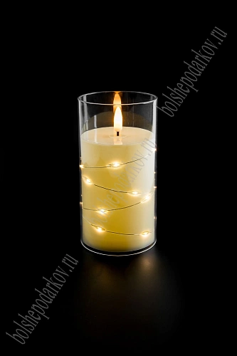 Свеча светодиодная на батарейках 8*8*15 см (1 шт) SF-8046, №3