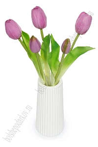 Веточка декоративная 33 см, 31 см "Тюльпан" (5 шт) SF-8137, сиреневый