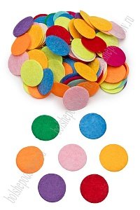 Фетровые кружочки 2,5 см (1000 шт) SF-707, ассорти