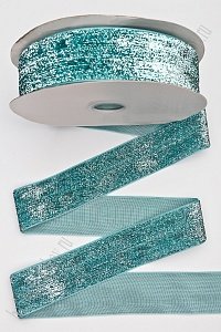 Лента с люрексом 3,8 см*20 ярд (SF-7318) голубой №13