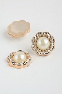 Кабошоны флоризель пластик 18 мм (30 шт) SF-2682, золото