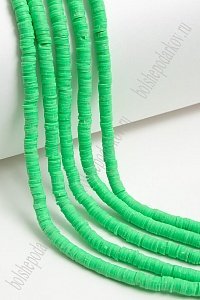 Бусины плоские 6 мм на леске 40 см (5 шт) SF-7285, зеленый