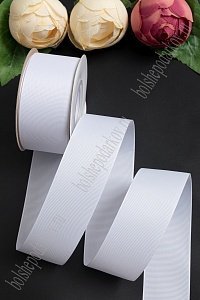 Лента репсовая 4 см*20 ярд &quot;1 сорт&quot; (SF-1349) белый №01