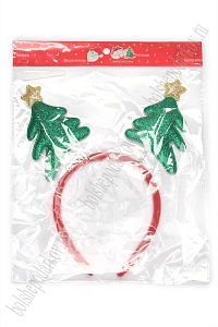 Новогодний ободок 23 см &quot;Ёлочка&quot; (SF-1708) красный/зеленый
