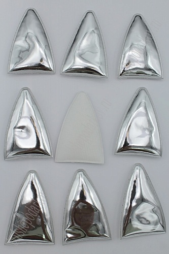 Патч 3D, глянец &amp;quot;Ушки вытянутые&amp;quot; 7*5 см (10 шт) SF-1882, серебро
