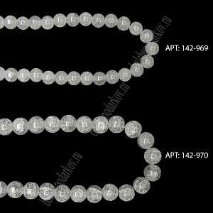 Бусины круглые на леске 10 мм (SF-8082) кварц имитация молочный