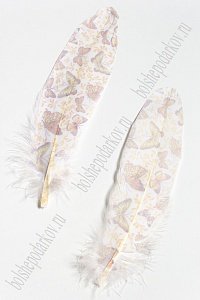 Перья декоративные 16*4,5 см (6 шт) &quot;Бабочки&quot;