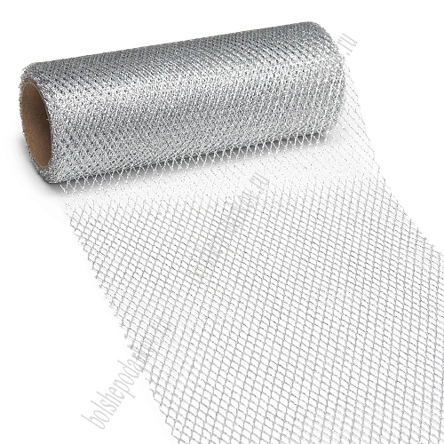 Сетка с люрексом 15 см*5 ярд (SF-2942) серебро