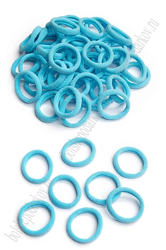 Резинки бесшовные для волос 3 см (100 шт) SF-5754, голубой №26