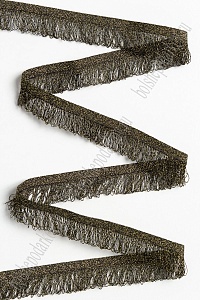 Тесьма отделочная 2 см*5 ярд "Бахрома" (SF-2462) черный/золото