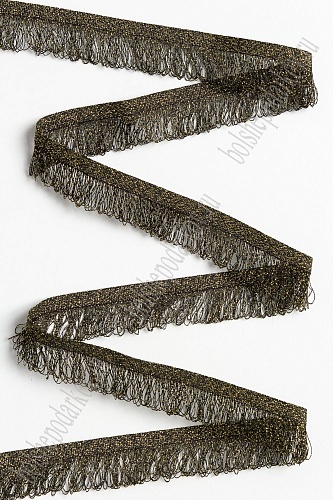 Тесьма отделочная 2 см*5 ярд &amp;quot;Бахрома&amp;quot; (SF-2462) черный/золото