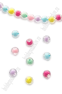 Бусины круглые декоративные 8 мм (500 гр) SF-7386, ассорти №2