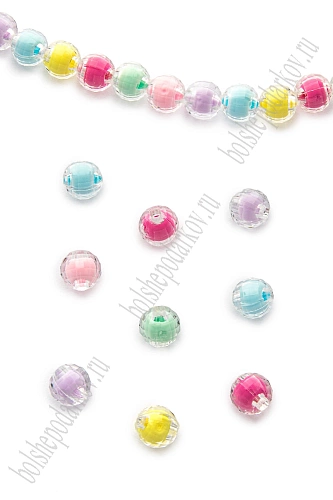 Бусины круглые декоративные 8 мм (500 гр) SF-7386, ассорти №2