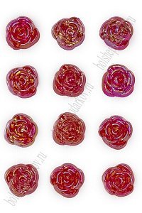 Кабошоны декоративные &quot;Розочка&quot; 14 мм (SF-052) красный
