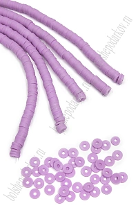 Бусины плоские 6 мм на леске 40 см (5 шт) SF-7285, сиреневый