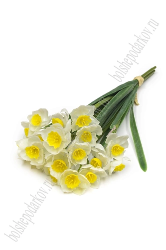 Веточка декоративная 31 см &amp;quot;Нарцисс&amp;quot; (SF-8135) белый №2