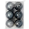 Набор новогодних шаров 4 см (6 шт) SF-7334, темное серебро №11