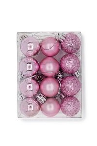 Набор новогодних шаров 3 см (12 шт) SF-7334, светло-розовый №6
