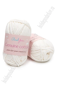 Пряжа "Genuine cotton" 50 гр (10 шт) SF-7844, белый