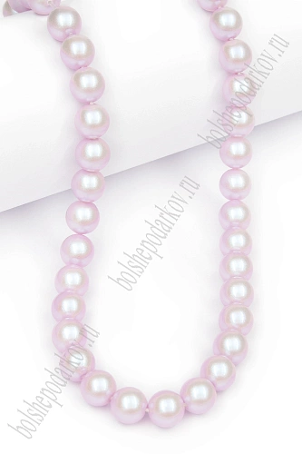 Бусины круглые на леске 8 мм (SF-8075) жемчуг светло-розовый