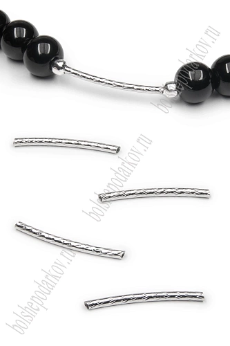 Трубочка для бижутерии 25 мм*2 мм (50 шт) SF-7666, серебро №8