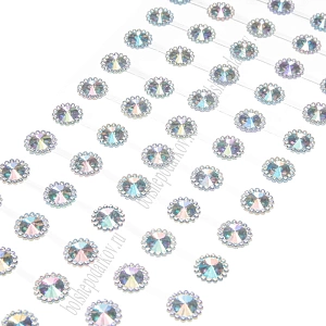 Стразы декоративные "Цветок хамелеон" 1,2 см (SF-3180) серебро