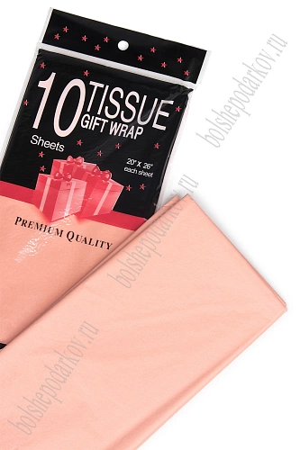 Бумага тишью 50*66 см (10 листов) SF-914, персиковый №162