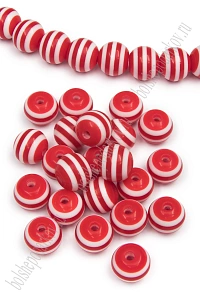 Бусины круглые 12 мм "Разноцветные полоски" (40 шт) SF-2245, №5