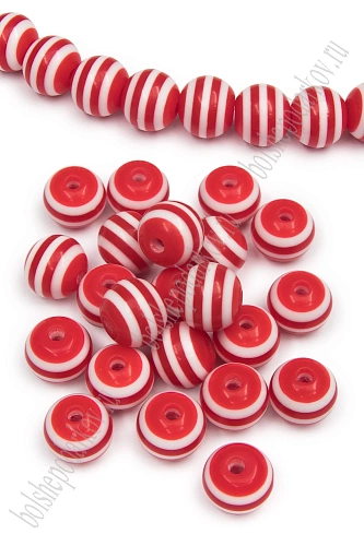 Бусины круглые 12 мм &amp;quot;Разноцветные полоски&amp;quot; (40 шт) SF-2245, №5