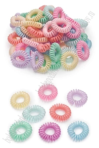 Резинки-пружинки для волос 3,5 см (100 шт) SF-7807, ассорти №3