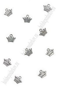 Подвеска металл 1,3*1 см "Корона" (20 шт) SF-7745, серебро
