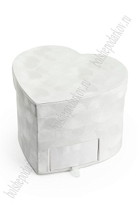 Коробка сердечко, бархатная 20*20*15 см (SF-7436) белый