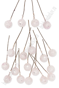 Ягодка на веточке с пайетками (100 шт) SF-1288, бледно-розовый