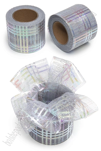 Фатин «Узор» 5,5 см*15 ярд (SF-7501) серый №1